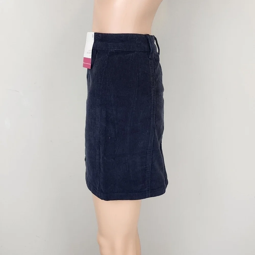 So Corduroy Botton Front  Mid Rise Mini Skirt